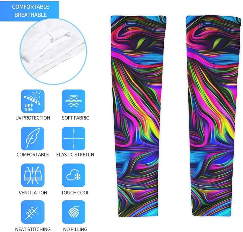 QiErDesign Marble Sports Compression Arm Sleeves for Men & Women - Youth Arm Sleeve Baseball Volleyball Sleeves & Basketball Sleeve - Image 4